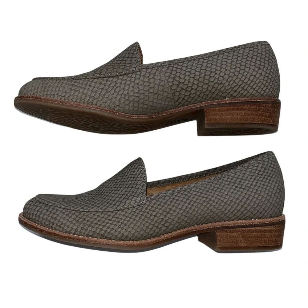 Sofft Women's Snare Grey Napoli Snake Print Nubuck Loafer Sz 6.5 Comfort Driving
